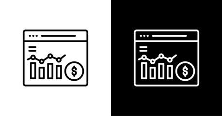 Financial Dashboard  White Icon Set Design