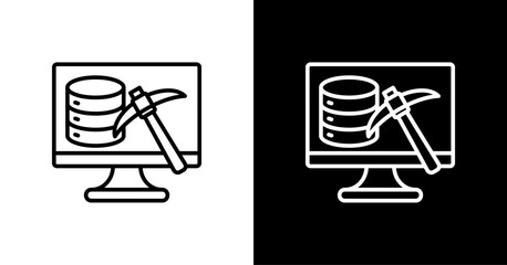 Data Mining  White Icon Set Design