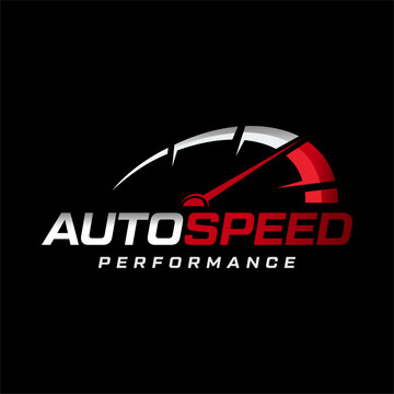 Auto Speed Performance logo with a dynamic speedometer graphic.