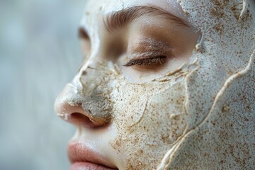 Exploring the intricacies of skin care methods through closeup examination of a rejuvenating treatment