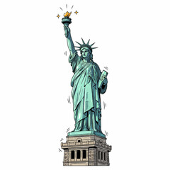 Fototapeta premium Statue of Liberty New York City Landmark Icon of Freedom and Democracy