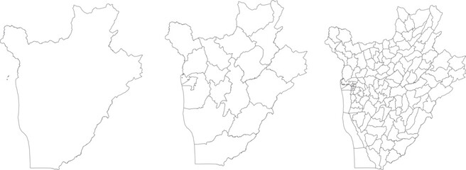 Obraz premium Burundi Country Border Outline Shape Map