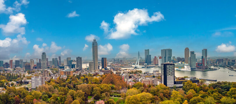 Skyline of the city of Rotterdam, Holland, NetherlandsM
