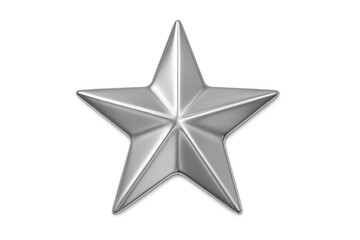 Obraz premium Silver five-pointed star icon representing quality, rating, award, favorite, success, or premium content with a transparent background