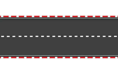 Straight road vector template isolated on background.  Racing track road vector traffic marking lane 