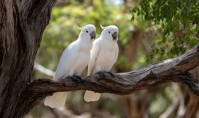 White Australian cockatoos