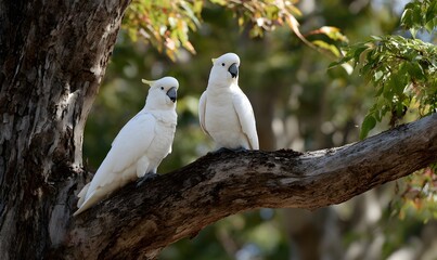 Obraz premium White Australian cockatoos