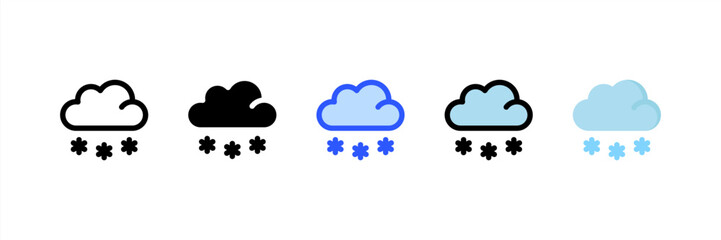 Snowing icon set multiple style collection. Vector illustration.