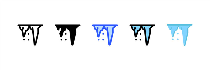 Icicles icon set multiple style collection. Vector illustration.