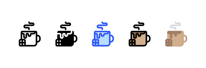 Hot Cocoa icon set multiple style collection. Vector illustration.