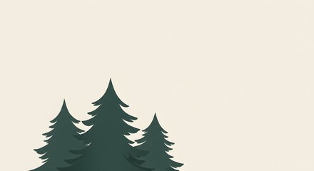 Obraz premium Minimalist trees illustration on beige background for design and decoration