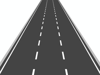Straight road vector template isolated on background.  Racing track road vector traffic marking lane 