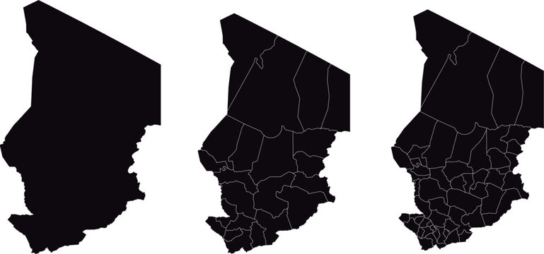 CHAD MAP with its administrative divisions and regions