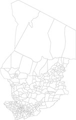 CHAD MAP with its administrative divisions and regions