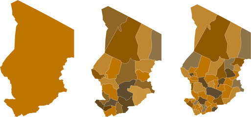 CHAD MAP with its administrative divisions and regions