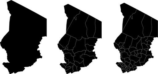 CHAD MAP with its administrative divisions and regions