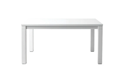 Simple white table isolated on black backdrop, minimalist design