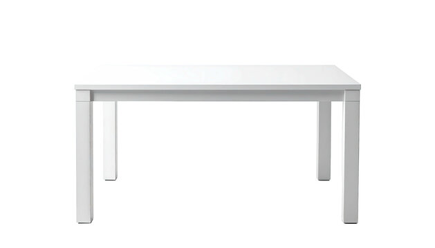 Simple white table isolated on black backdrop, minimalist design