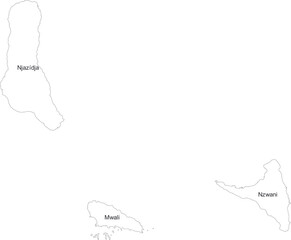 COMOROS MAP with its administrative divisions and regions