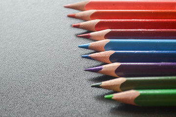 close up of colored pencils