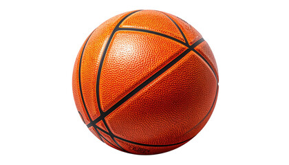 Orange basketball with dark seams against a dark background