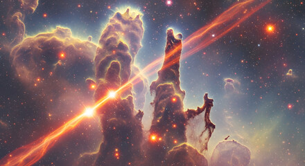 Backlit Pillars with Starburst