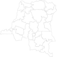 DEMOCRATIC REPUBLIC OF THE CONGO MAP with its administrative divisions and regions