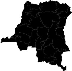 DEMOCRATIC REPUBLIC OF THE CONGO MAP with its administrative divisions and regions