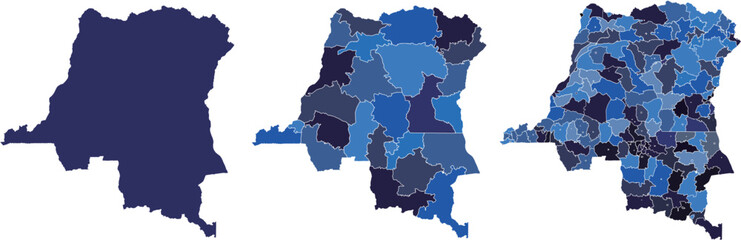 DEMOCRATIC REPUBLIC OF THE CONGO MAP with its administrative divisions and regions