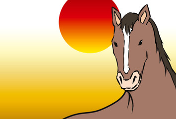 年賀状, 午年, 馬, 午, 謹賀新年, 和風, 和柄, 筆文字, 文字, 手書き, ハッピーニューイヤー