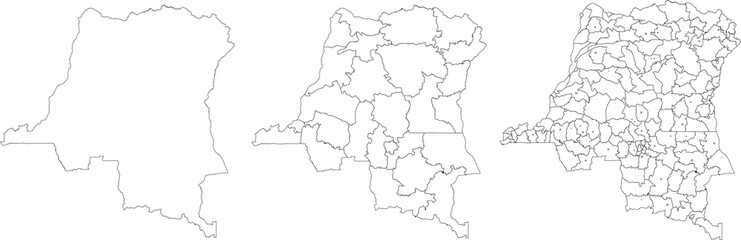 DEMOCRATIC REPUBLIC OF THE CONGO MAP with its administrative divisions and regions