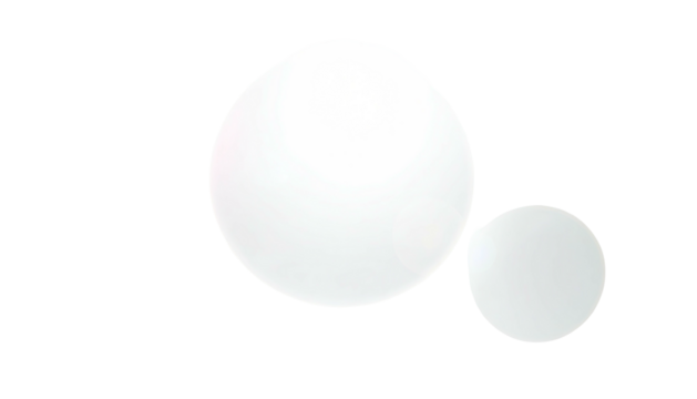 Two overlapping white, slightly asymmetrical circles on black
