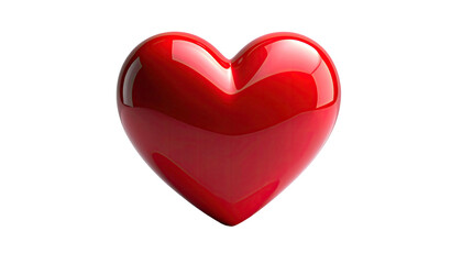 Glossy, red heart with subtle shadows on black background