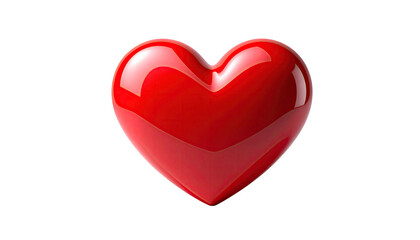 Glossy red heart, illuminated center, isolated black background
