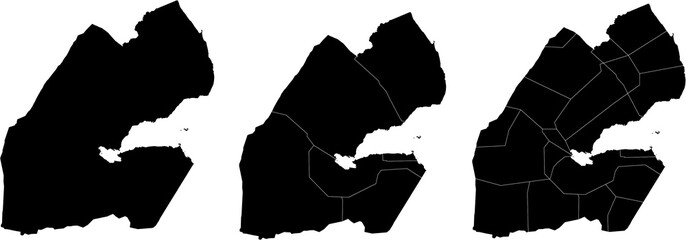 DJIBOUTI MAP with its administrative divisions and regions