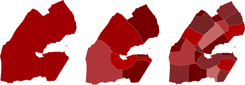 DJIBOUTI MAP with its administrative divisions and regions - Powered by Adobe
