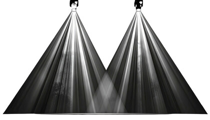 Twin spotlights create a central converging light effect