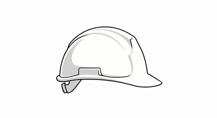 Fototapeta premium Vector icon of a white construction helmet, clean and modern design symbolizing safety and engineering work.