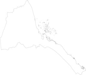ERITREA MAP with its administrative divisions and regions