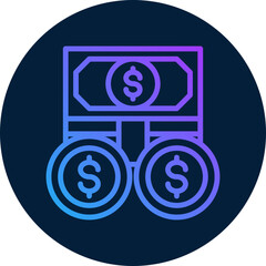 Cash money icon for audit, business, website, application, printing, document, poster design, etc