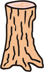 Cute Tree Stump Icon: Nature Wood Element Design