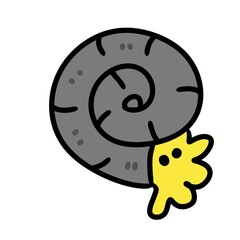 cartoon snail, illustration on a white background