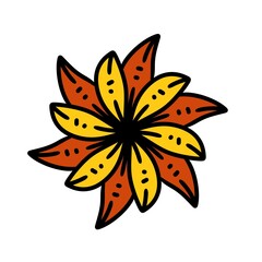 beautiful autumn flower leaf decorative icon illustration design