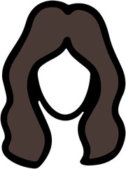 Cute Brown Hair Icon: Natural Beauty Portrait