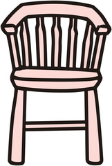 Cute Wooden Chair Icon: Cozy Interior Design