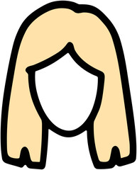 Cute Blonde Hair Icon: Simple Beauty Illustration