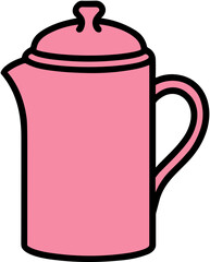 Cute Coffee Pot Icon: Cozy Kitchen Illustration
