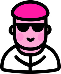 Cute Cool Man Icon: Trendy Character Design