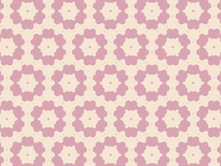 Floral pattern in mauve and cream, soft, and repeating.