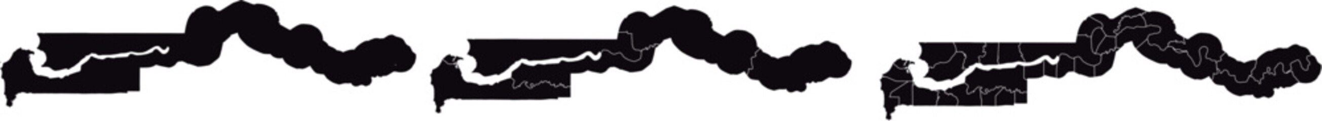 GAMBIA MAP with its administrative divisions and regions